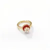 Hyacinth red oil-dripping pearl ring for women, a niche design with a high-end feel, is a fashionable and skin-whitening ring for the New Year 2026 Item Picture